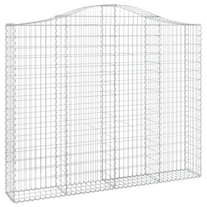 vidaXL Arched Gabion Baskets 3 pcs 200x30x160/180 cm Galvanised Iron