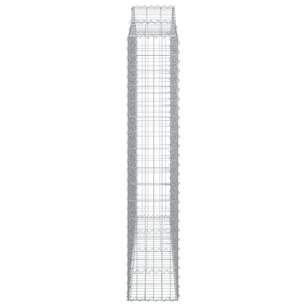 vidaXL Arched Gabion Baskets 6 pcs 200x30x160/180 cm Galvanised Iron