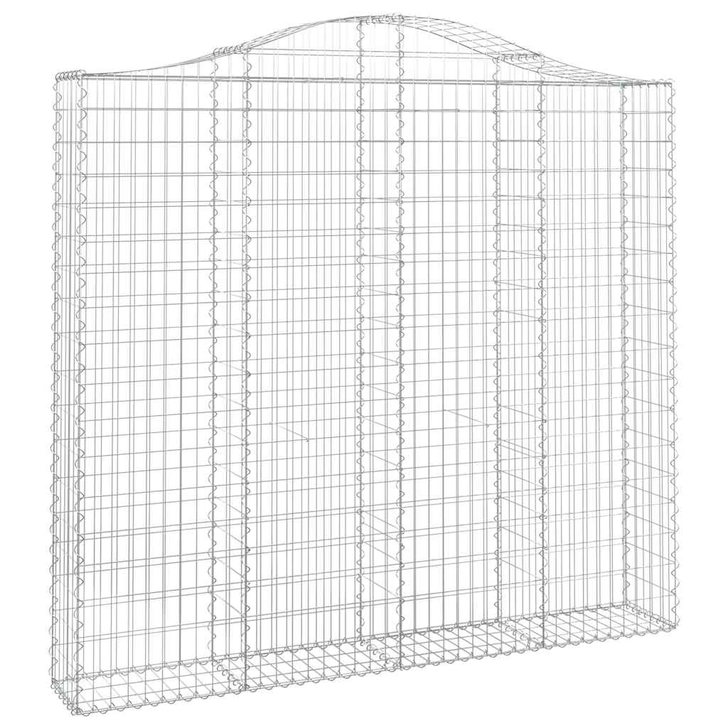vidaXL Arched Gabion Baskets 3 pcs 200x30x180/200 cm Galvanised Iron