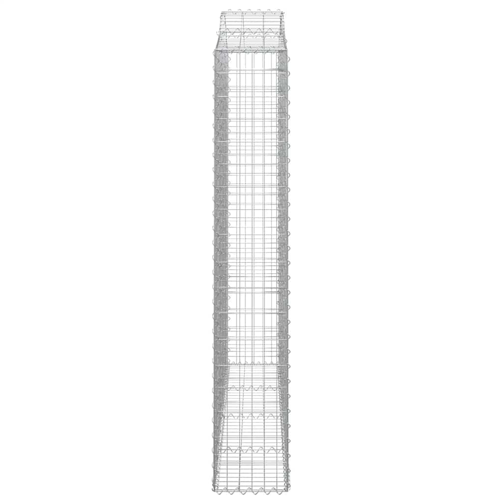 vidaXL Arched Gabion Baskets 3 pcs 200x30x180/200 cm Galvanised Iron