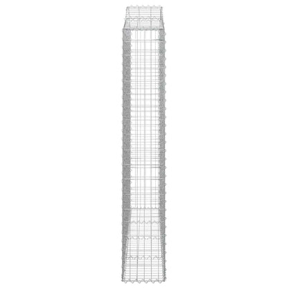 vidaXL Arched Gabion Baskets 3 pcs 200x30x180/200 cm Galvanised Iron