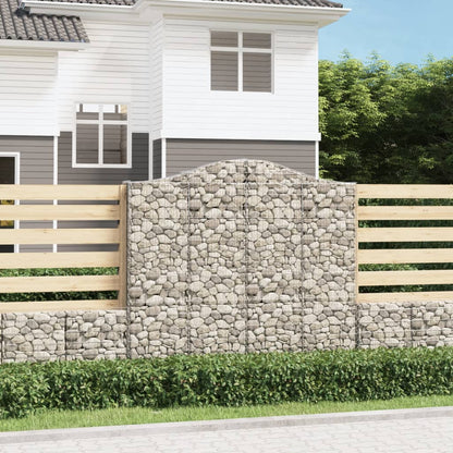 vidaXL Arched Gabion Baskets 6 pcs 200x30x180/200 cm Galvanised Iron