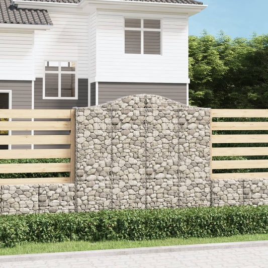 vidaXL Arched Gabion Baskets 6 pcs 200x30x180/200 cm Galvanised Iron