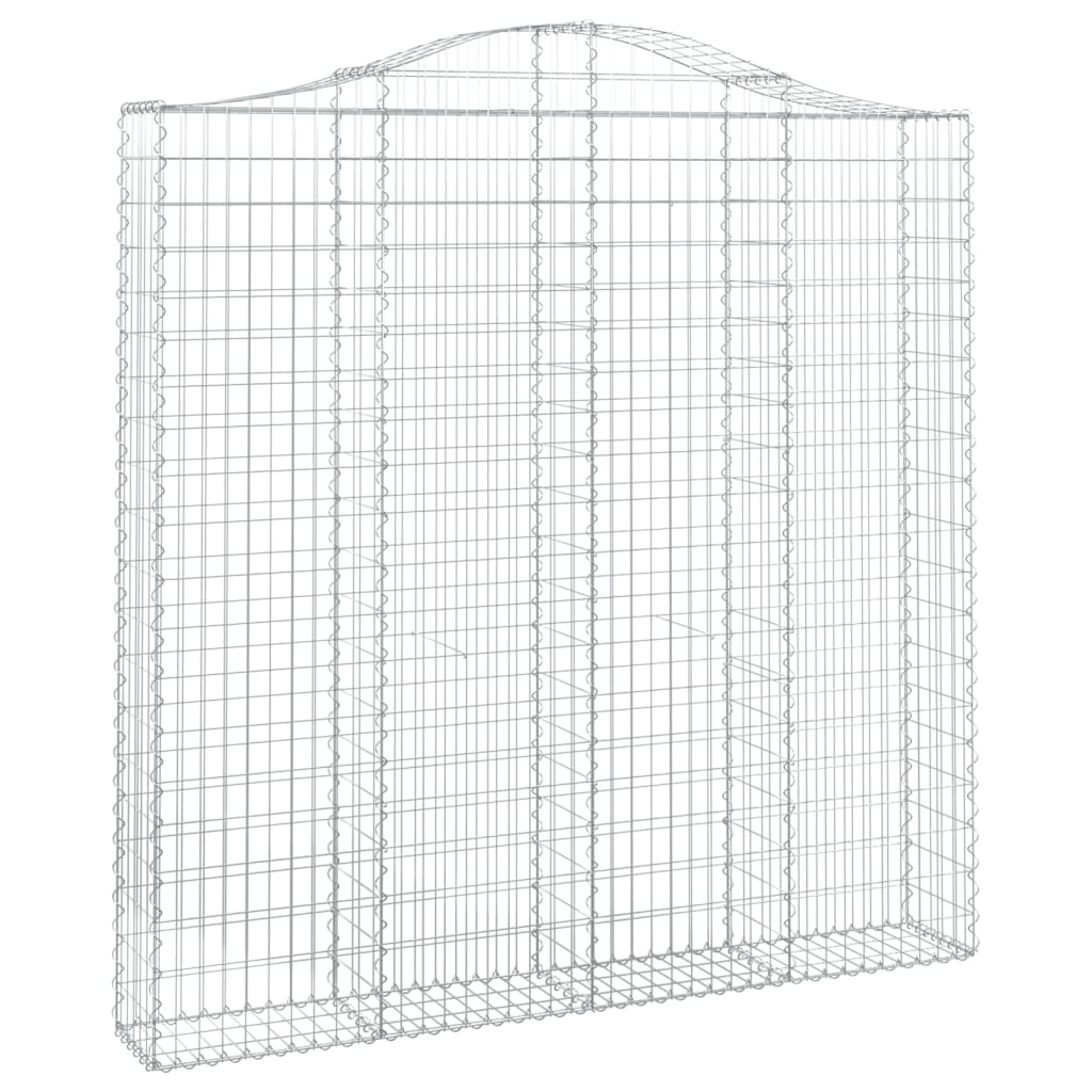 vidaXL Arched Gabion Baskets 2 pcs 200x30x200/220 cm Galvanised Iron