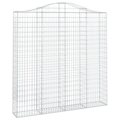 vidaXL Arched Gabion Baskets 2 pcs 200x30x200/220 cm Galvanised Iron
