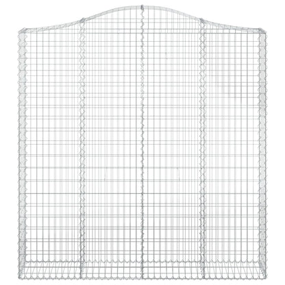 vidaXL Arched Gabion Baskets 2 pcs 200x30x200/220 cm Galvanised Iron