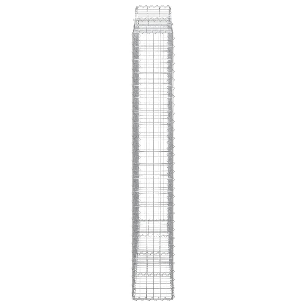 vidaXL Arched Gabion Baskets 2 pcs 200x30x200/220 cm Galvanised Iron