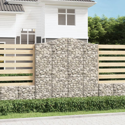 vidaXL Arched Gabion Baskets 2 pcs 200x30x200/220 cm Galvanised Iron