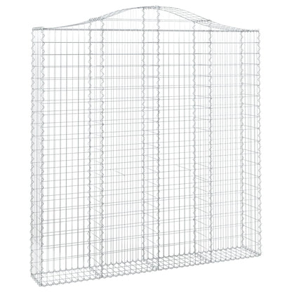 vidaXL Arched Gabion Baskets 3 pcs 200x30x200/220 cm Galvanised Iron