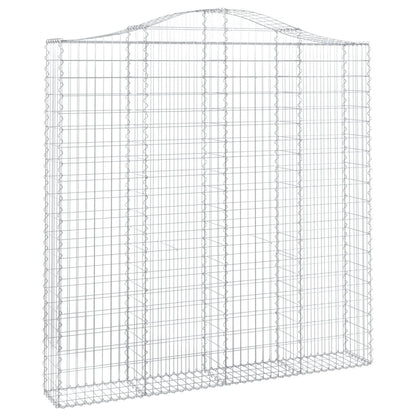 vidaXL Arched Gabion Baskets 4 pcs 200x30x200/220 cm Galvanised Iron