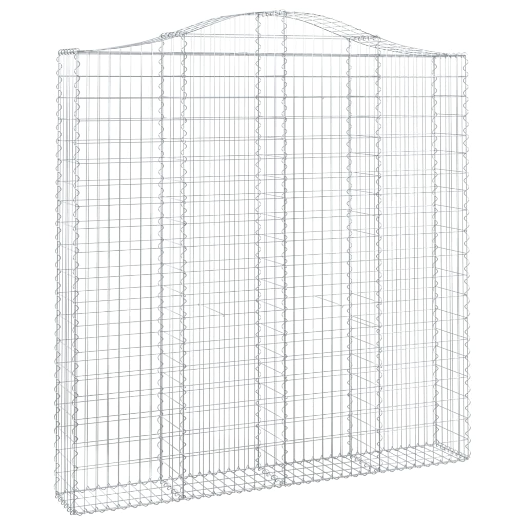 vidaXL Arched Gabion Baskets 5 pcs 200x30x200/220 cm Galvanised Iron