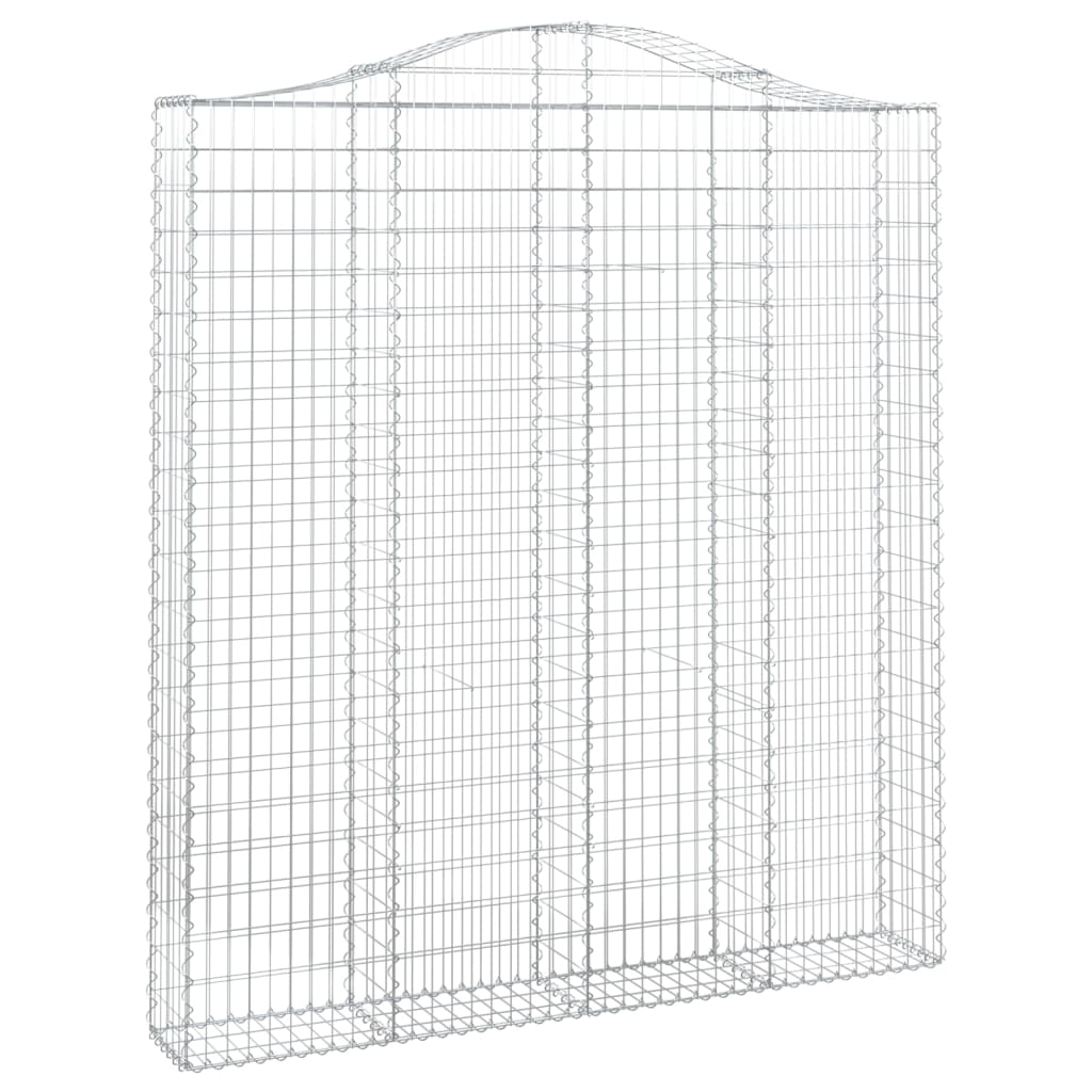 vidaXL Arched Gabion Baskets 2 pcs 200x30x220/240 cm Galvanised Iron