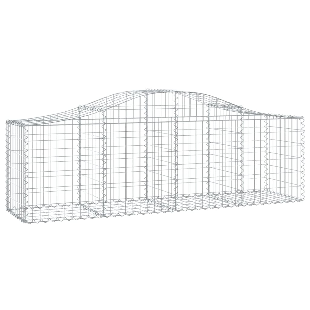 vidaXL Arched Gabion Baskets 2 pcs 200x50x60/80 cm Galvanised Iron
