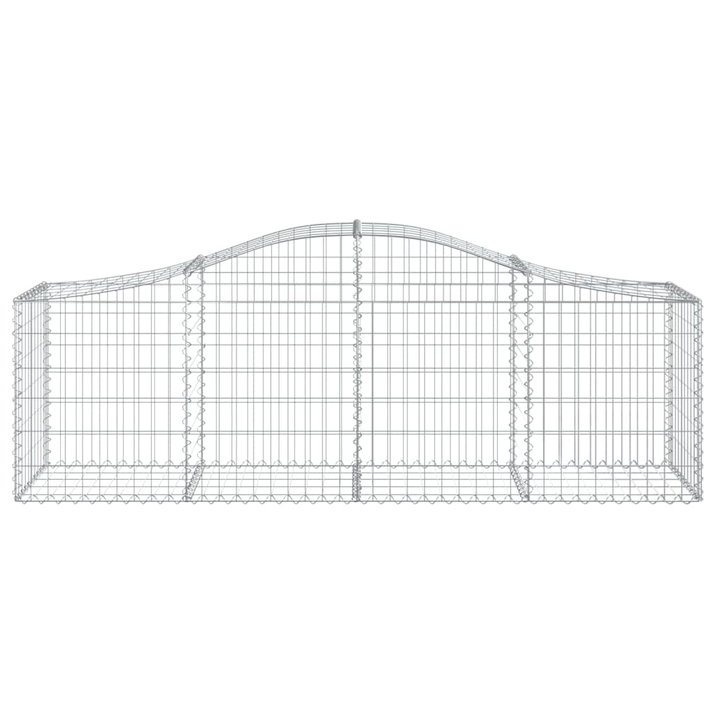 vidaXL Arched Gabion Baskets 2 pcs 200x50x60/80 cm Galvanised Iron