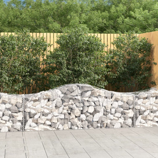 vidaXL Arched Gabion Baskets 11 pcs 200x50x60/80 cm Galvanised Iron