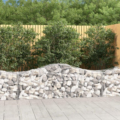 vidaXL Arched Gabion Baskets 13 pcs 200x50x60/80 cm Galvanised Iron