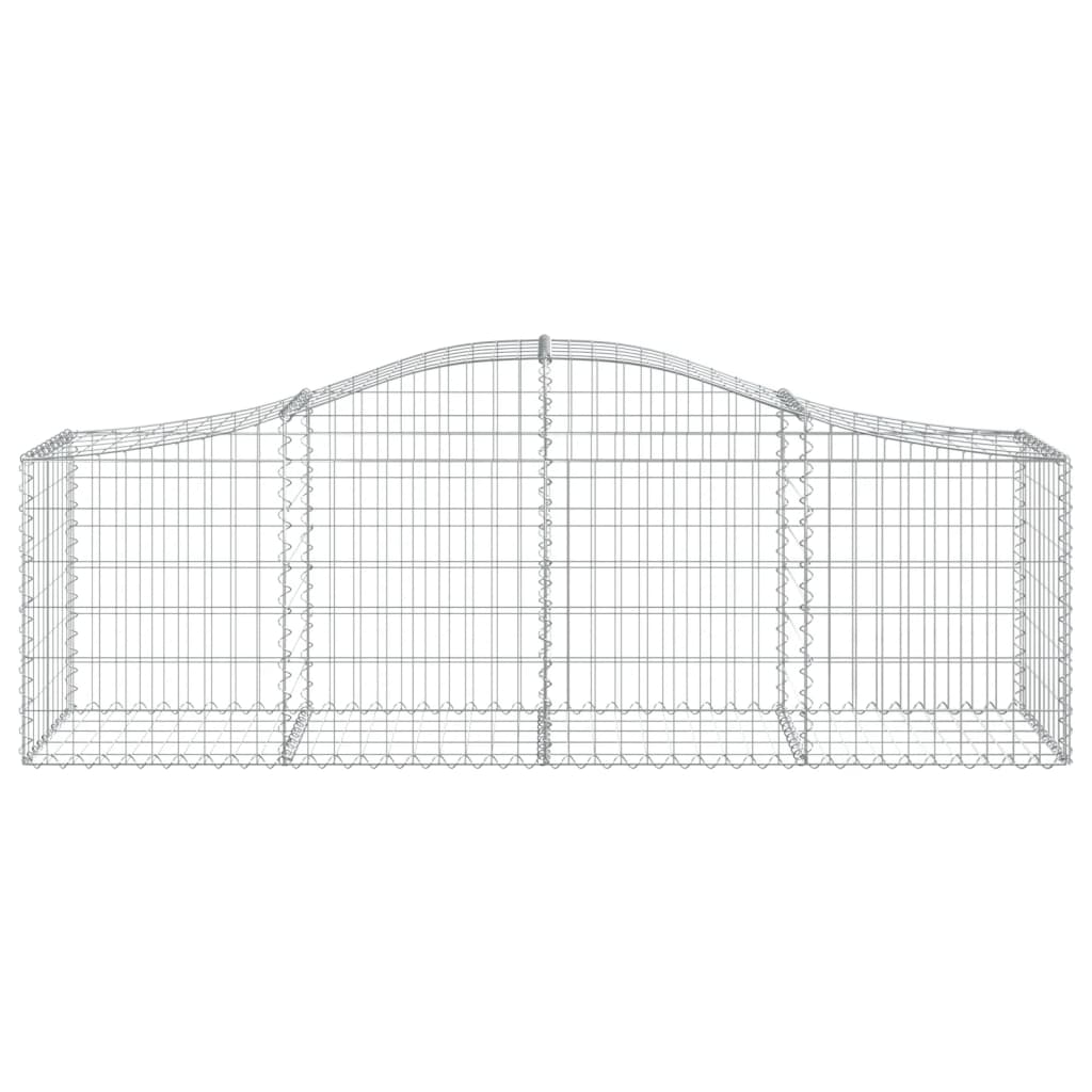 vidaXL Arched Gabion Baskets 15 pcs 200x50x60/80 cm Galvanised Iron