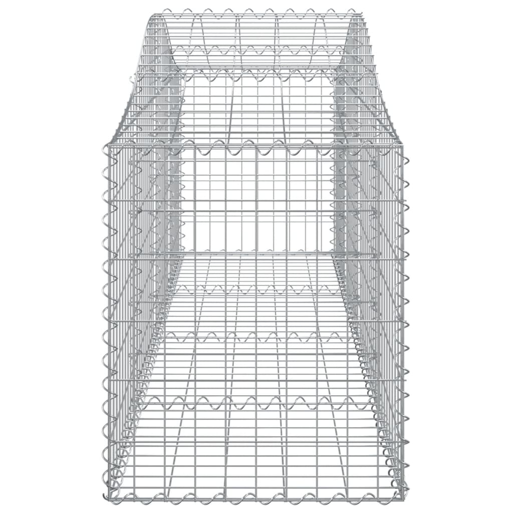 vidaXL Arched Gabion Baskets 15 pcs 200x50x60/80 cm Galvanised Iron