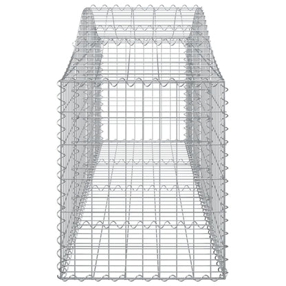 vidaXL Arched Gabion Baskets 15 pcs 200x50x60/80 cm Galvanised Iron