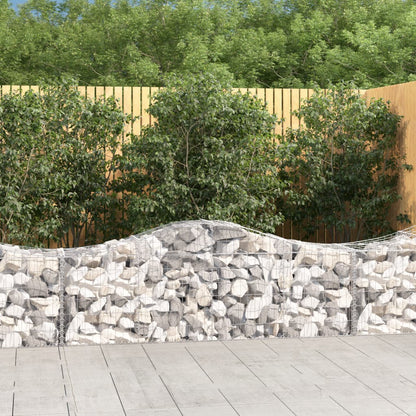 vidaXL Arched Gabion Baskets 15 pcs 200x50x60/80 cm Galvanised Iron