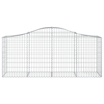 vidaXL Arched Gabion Baskets 9 pcs 200x50x80/100 cm Galvanised Iron
