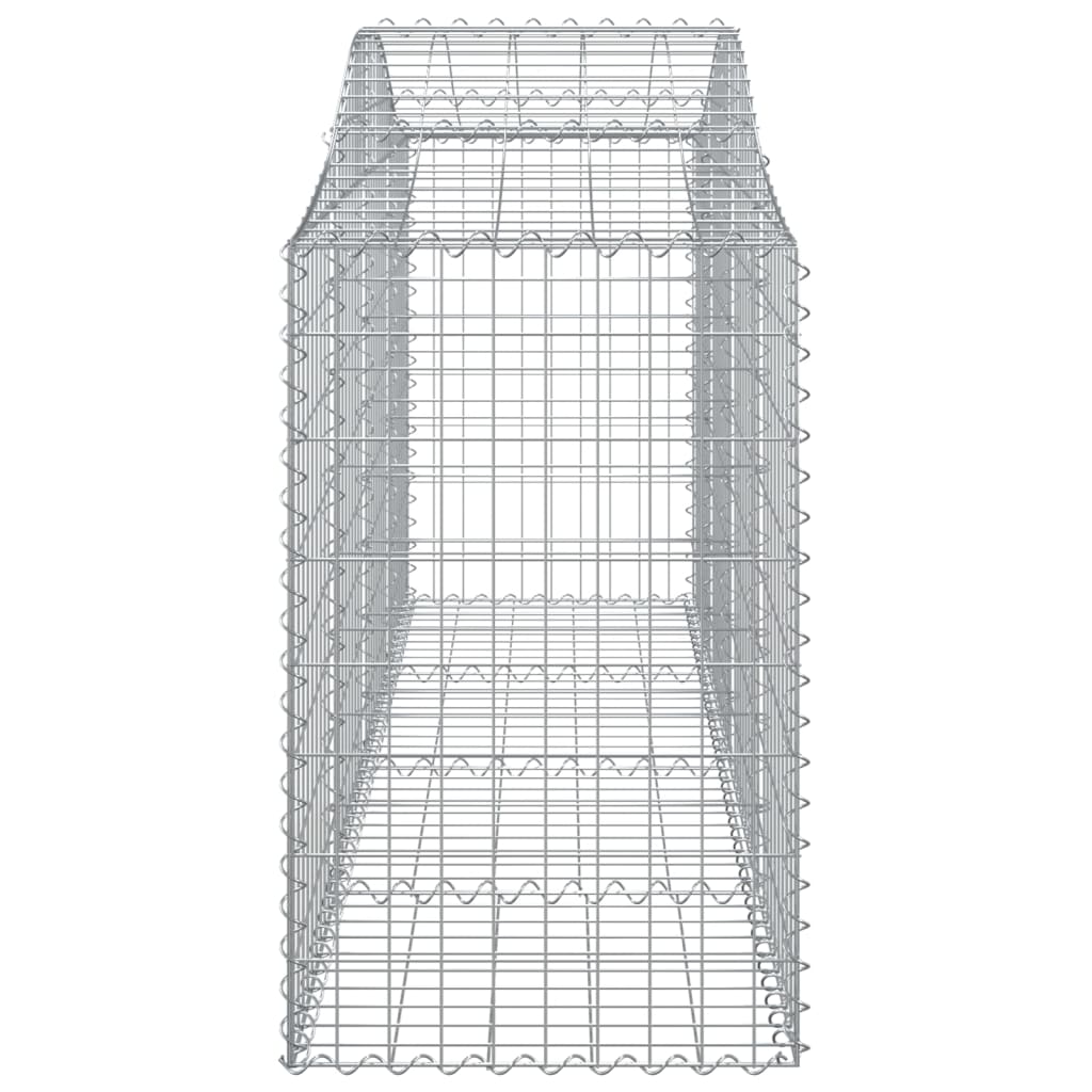 vidaXL Arched Gabion Baskets 9 pcs 200x50x80/100 cm Galvanised Iron