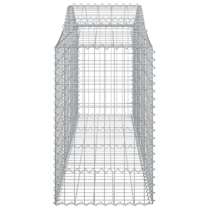 vidaXL Arched Gabion Baskets 11 pcs 200x50x80/100 cm Galvanised Iron