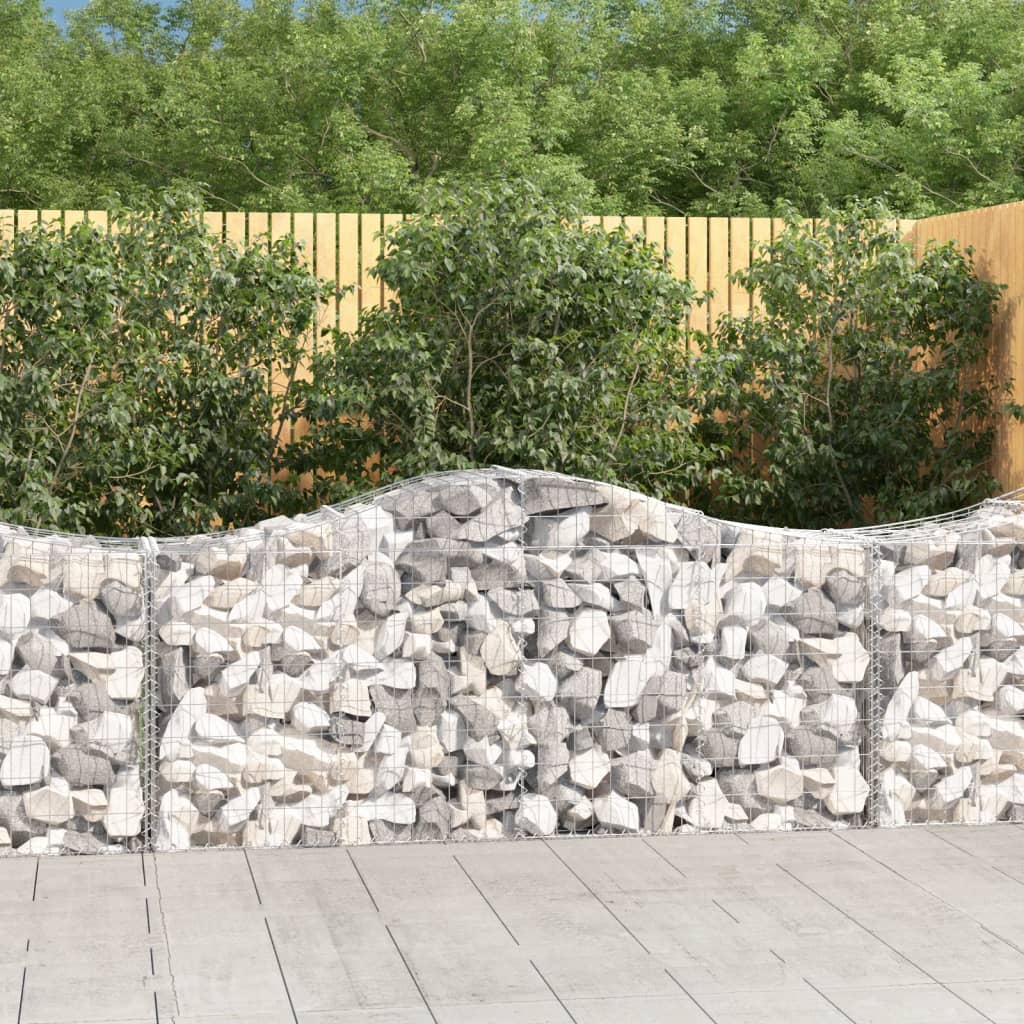 vidaXL Arched Gabion Baskets 20 pcs 200x50x80/100 cm Galvanised Iron