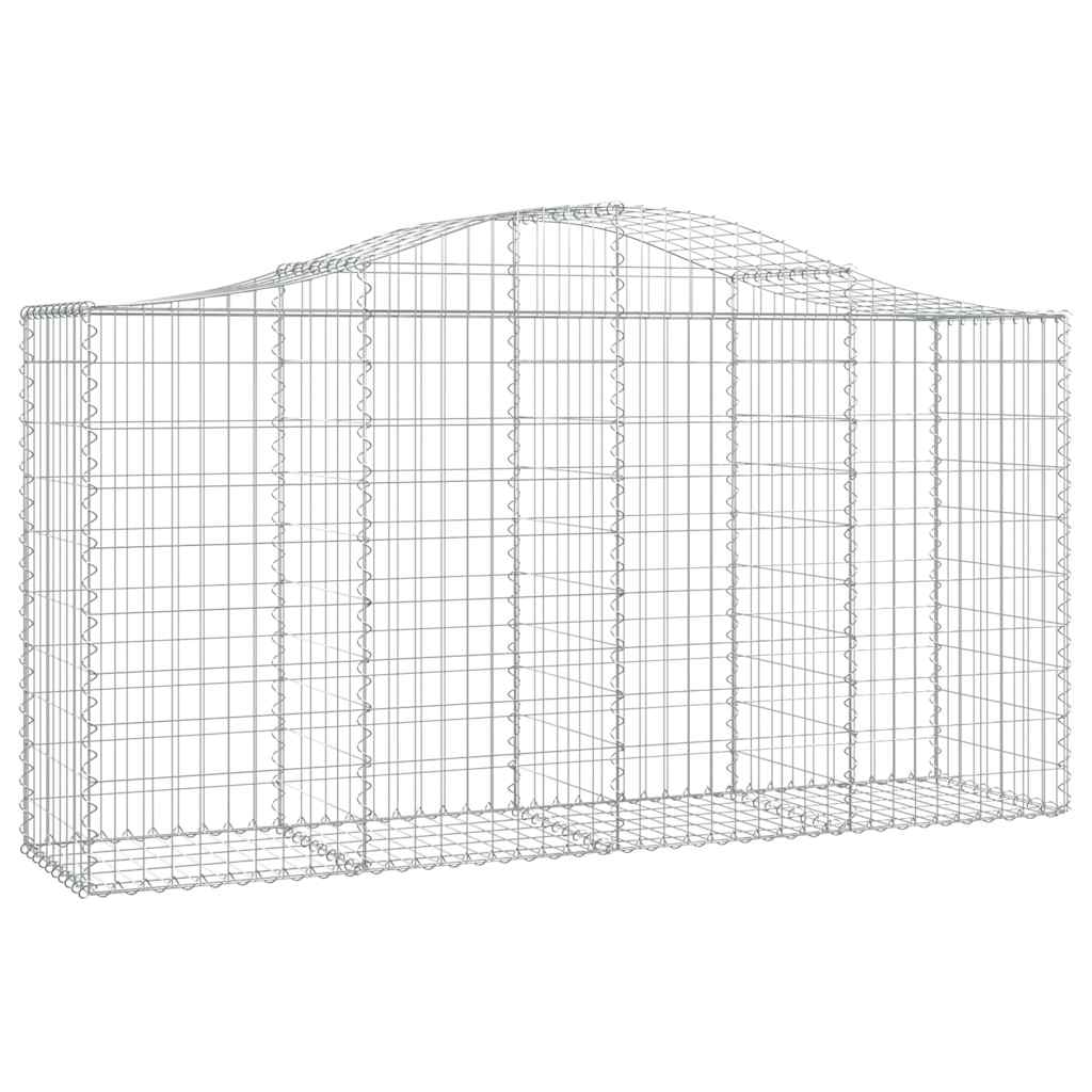 vidaXL Arched Gabion Baskets 8 pcs 200x50x100/120 cm Galvanised Iron