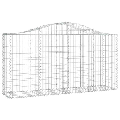 vidaXL Arched Gabion Baskets 8 pcs 200x50x100/120 cm Galvanised Iron