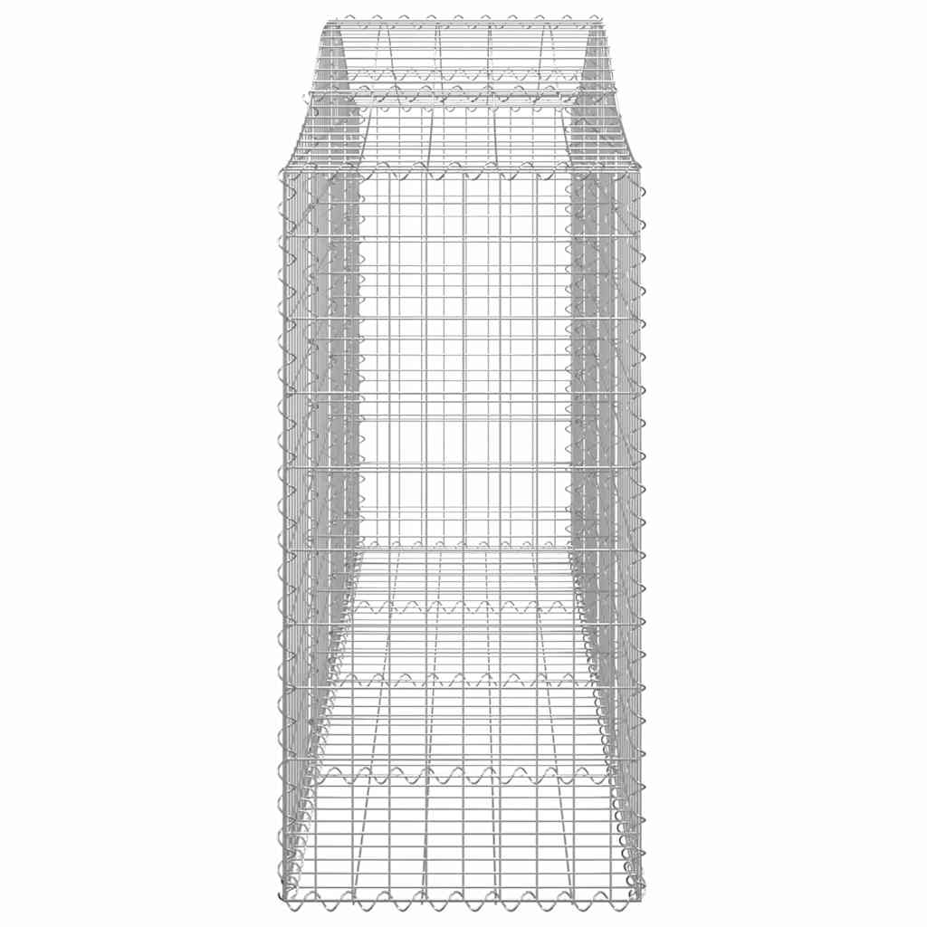 vidaXL Arched Gabion Baskets 8 pcs 200x50x100/120 cm Galvanised Iron