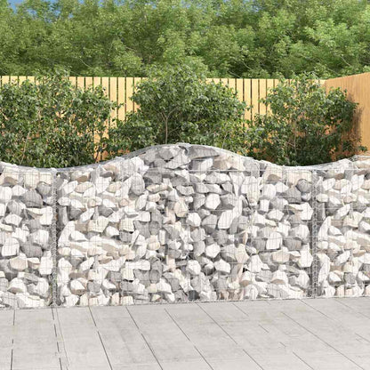 vidaXL Arched Gabion Baskets 8 pcs 200x50x100/120 cm Galvanised Iron