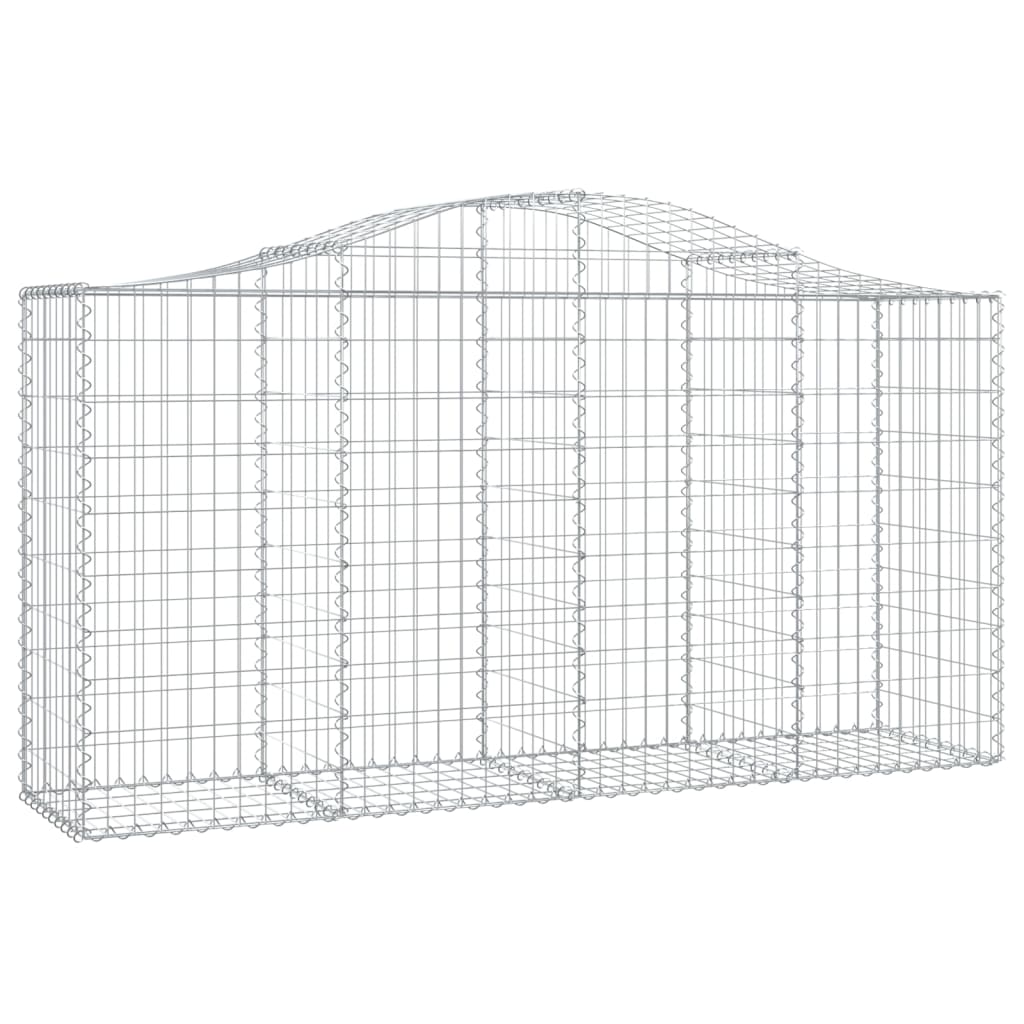 vidaXL Arched Gabion Baskets 12 pcs 200x50x100/120 cm Galvanised Iron