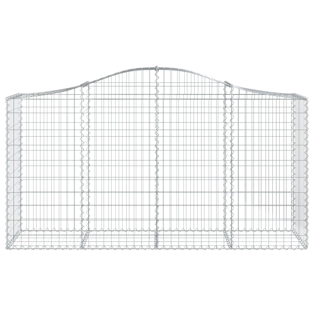 vidaXL Arched Gabion Baskets 12 pcs 200x50x100/120 cm Galvanised Iron