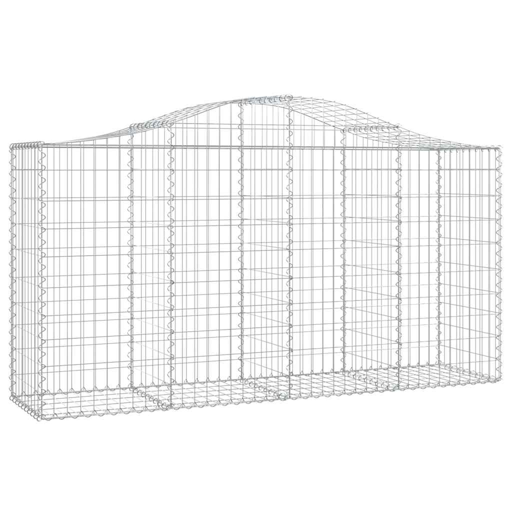 vidaXL Arched Gabion Baskets 18 pcs 200x50x100/120 cm Galvanised Iron