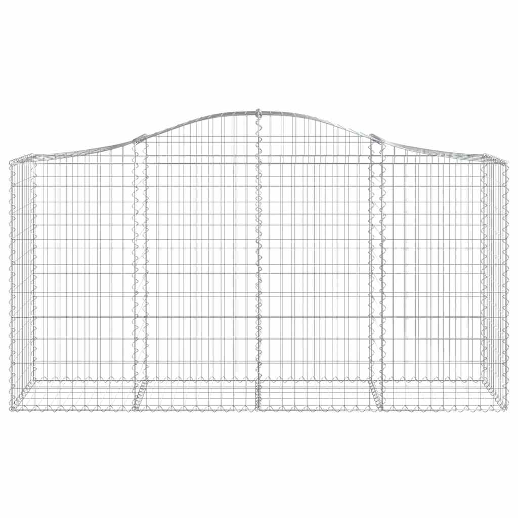 vidaXL Arched Gabion Baskets 18 pcs 200x50x100/120 cm Galvanised Iron
