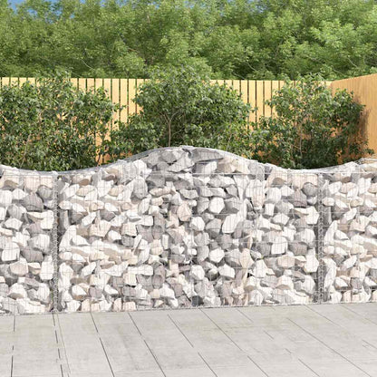 vidaXL Arched Gabion Baskets 18 pcs 200x50x100/120 cm Galvanised Iron