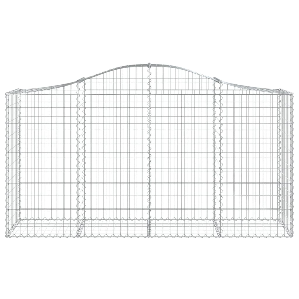 vidaXL Arched Gabion Baskets 30 pcs 200x50x100/120 cm Galvanised Iron