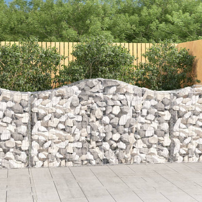 vidaXL Arched Gabion Baskets 30 pcs 200x50x100/120 cm Galvanised Iron
