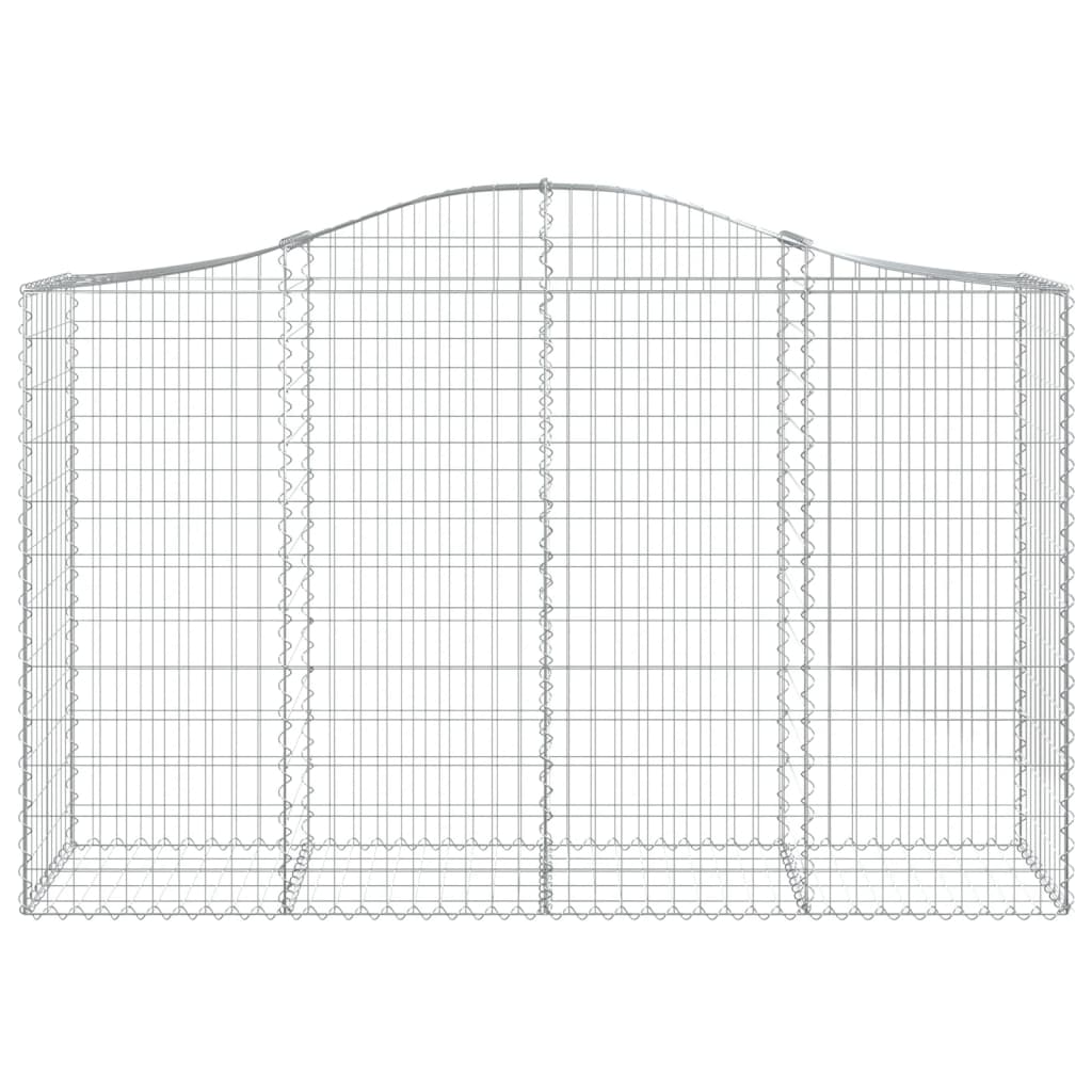 vidaXL Arched Gabion Baskets 3 pcs 200x50x120/140 cm Galvanised Iron
