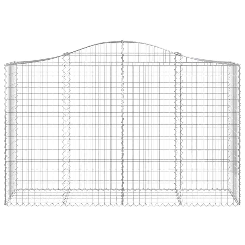 vidaXL Arched Gabion Baskets 5 pcs 200x50x120/140 cm Galvanised Iron