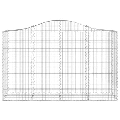 vidaXL Arched Gabion Baskets 5 pcs 200x50x120/140 cm Galvanised Iron