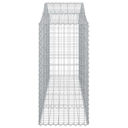 vidaXL Arched Gabion Baskets 5 pcs 200x50x120/140 cm Galvanised Iron