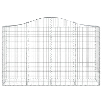 vidaXL Arched Gabion Baskets 7 pcs 200x50x120/140 cm Galvanised Iron