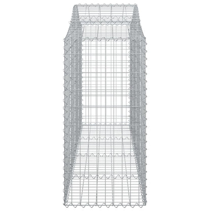 vidaXL Arched Gabion Baskets 7 pcs 200x50x120/140 cm Galvanised Iron