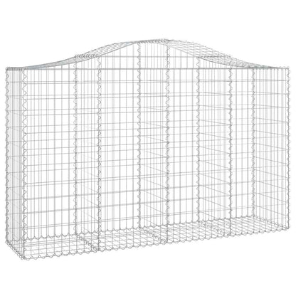 vidaXL Arched Gabion Baskets 8 pcs 200x50x120/140 cm Galvanised Iron