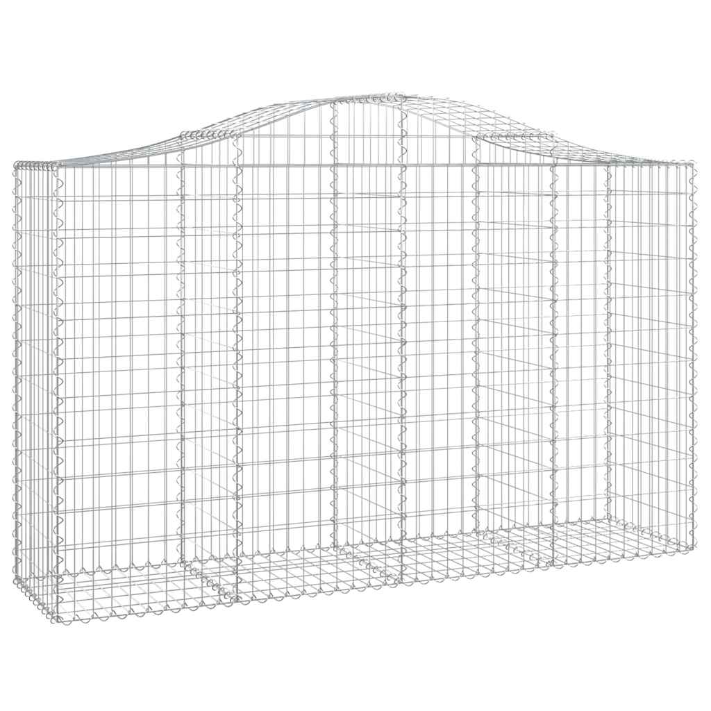 vidaXL Arched Gabion Baskets 8 pcs 200x50x120/140 cm Galvanised Iron