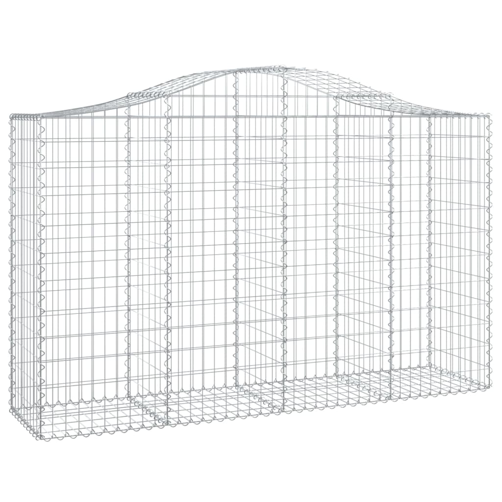 vidaXL Arched Gabion Baskets 9 pcs 200x50x120/140 cm Galvanised Iron