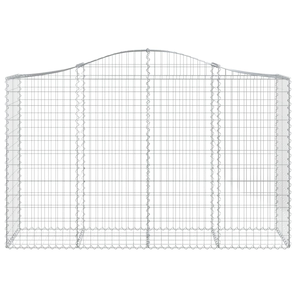 vidaXL Arched Gabion Baskets 9 pcs 200x50x120/140 cm Galvanised Iron