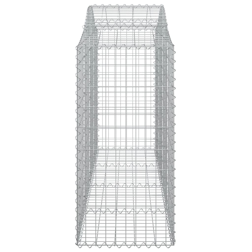 vidaXL Arched Gabion Baskets 9 pcs 200x50x120/140 cm Galvanised Iron
